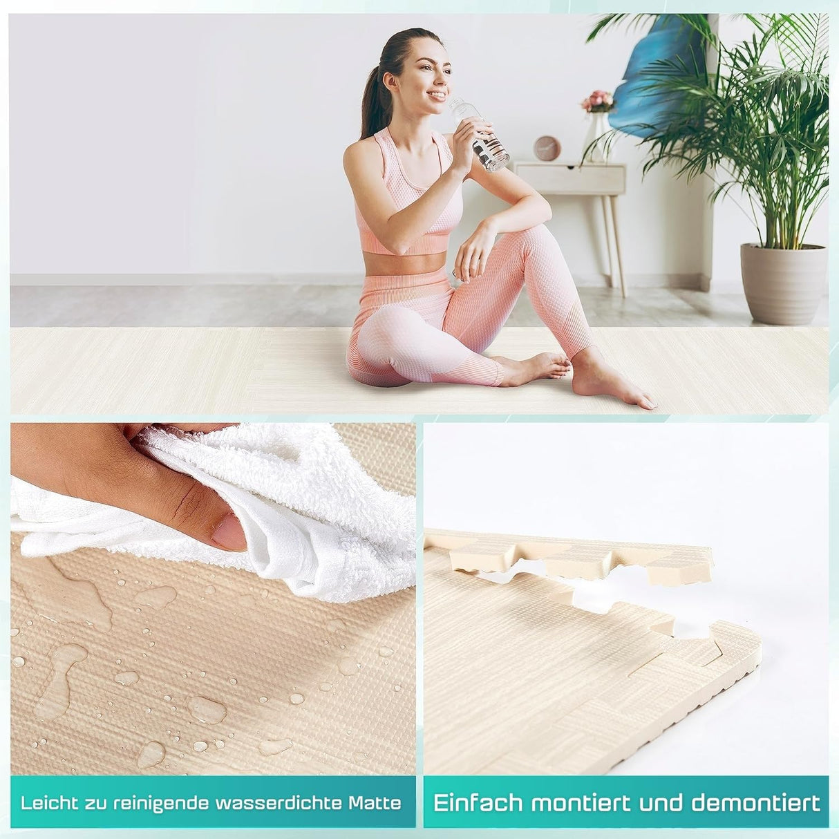 Yes4All Interlocking Exercise Foam Mats – Cover 24, 48 & 120 SqFt (Multi-Color) (I. 24 Square Feet (12 Tiles) - Light Walnut Wood) Yes4All