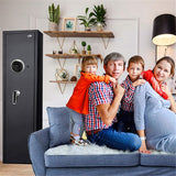 Rifle Gun Safe, Quick Access Long Gun Safe, 5-6 Gun Metal Rifle Gun Security Cabinet for Rifle with/Without Scope with Separate Handgun Rest, Lockbox and Removable Shelf BBRKIN