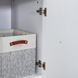 ModMakers 74.2"H Wooden 4 Doors 3 Drawers White Wood Wardrobe Closet Armoire Freestanding Closet Cabinet for Bedroom Bathroom Clothes Storage Closet Wardrobe with Hanging Rod, Wooden Clothes Organizer ModMakers