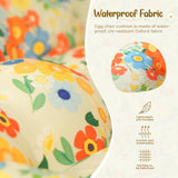 Uthem Waterproof Egg Chair Cushion Replacement 47x31.5x4.7 inch Thicken Hanging Egg Swing Chair Cushion Indoor Outdoor Wicker Rattan Hammock Basket Cushion with Headrest Pillow, Daisy Uthem