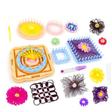 Ayasee Weaving Loom Kit, Flower Knitting Loom Kit, Frame Looms, Knitting Wool, Round/Square Knitting Looms Craft Kit Multi Color (Flower Maker + Pom Maker) Ayasee