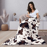 Soft Cow Print Blanket, Ultra Cozy Cow Throw Blanket for Couch Bed and Travel, Cow Decor Throw Blankets for All Seasons 50"x60" Edenleaf