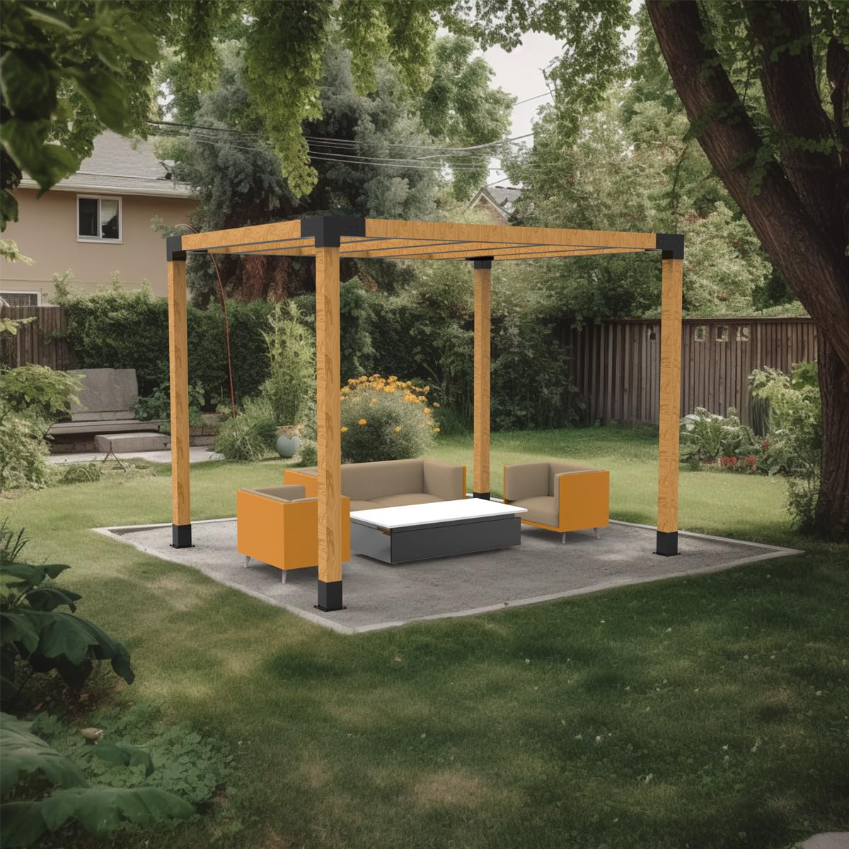 YEOOE 4x4 Post Base, Deck Post Brackets Powder Coated, Inner Size 3.5"x3.5", Heavy Duty Carbon Steel Fence Post Anchor Base for Deck Porch Railing Mailbox Fence Pergola Support (2 Pack) YEOOE