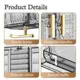 Qryval Wall Mounted Jewelry Organizer, No Punching Installation, Hanging Jewelry Organizer Box and Storage Case, Necklace Earring Holder Organizer Wall for Women Teen Girls (Mocha Brown) Qryval