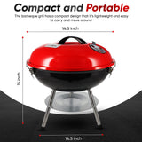 Gas One – 14-inch Portable Barbecue Grill with 3-Point Locking Lid for Heat Preservation – Dual Venting System – Small Charcoal Grill for Backyard, Camping, Boat Gas One