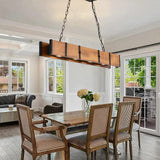 Rustic Wood Chandelier farmhouse light fixtures,hanging wooden beam light for Kitchen Island,Farmhouse Chandelier wood pool table light,wood island led light rustic hanging light BAOURE