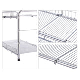 FlagShip 2 Tier Under Sink Organizers and Storage Rack Expandable Cabinet Shelf for Kitchen Bathroom Silver (17-25 inches) FlagShip