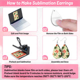 60 Pieces Sublimation Blanks Products, modacraft Sublimation Blank Earrings with Earring Hooks Jump Rings Ear Plugs Holder Cards Bags for Jewelry DIY Making Modacraft