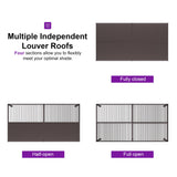 PURPLE LEAF 13' x 20' Louvered Pergola Outdoor Adjustable Louvre Shade Modern Patio Aluminum Pergola with Retractable Roof for Deck Backyard Garden Hardtop Gazebo PURPLE LEAF