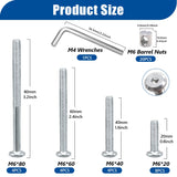 Taiss 20 Set Crib Screws M6x20mm/40mm/60mm/80mm Baby Bed Crib Screws Hardware Replacement Kit,Bunk Bed Bolts Hex Socket Cap Screws Bolt with Barrel Nuts/Wrenches for Beds Furniture Headboards Taiss
