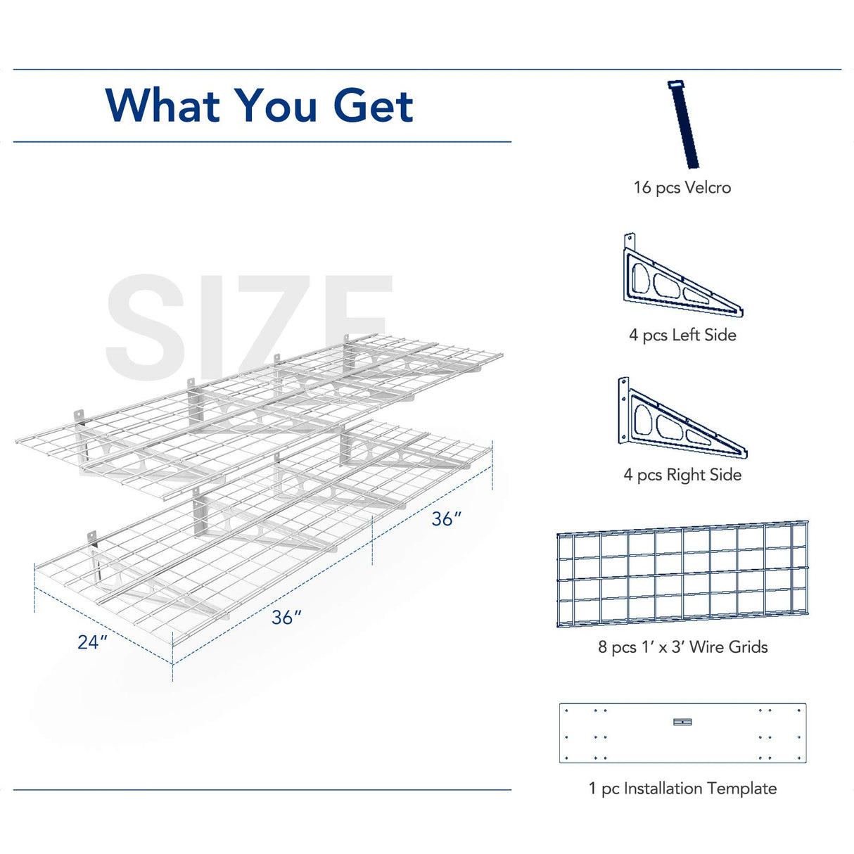 FLEXIMOUNTS 2-Pack 2x6ft 24-inch-by-72-inch Wall Shelf Garage Storage Rack Floating Shelves, 1200 lbs Load Capacity, White FLEXIMOUNTS