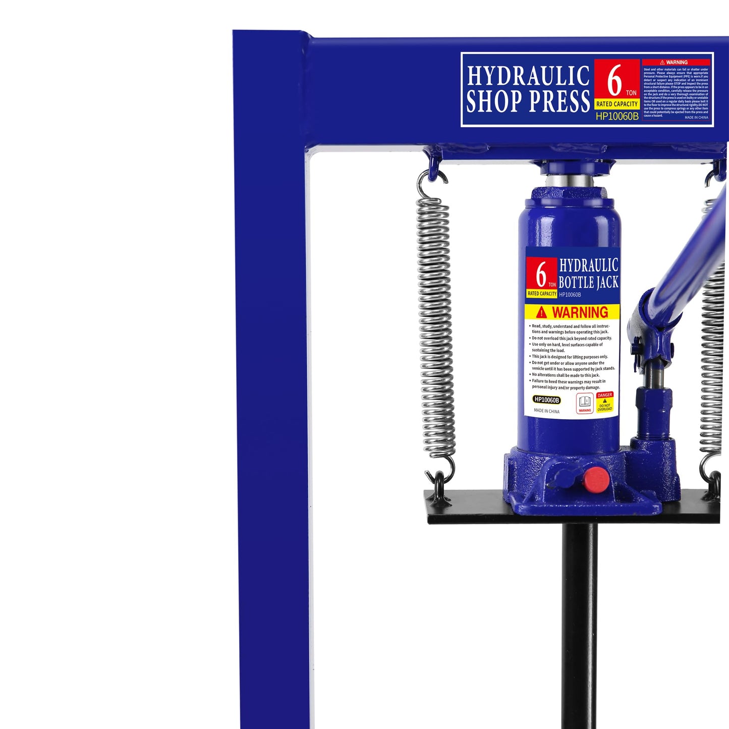 BOSTANA 6-Ton Hydraulic Shop Press, Bearing Press H-Frame Garage Floor with Adjustable Shop Press with Plate, Hydraulic Shop Floor Press for Gears and Bearings, Blue