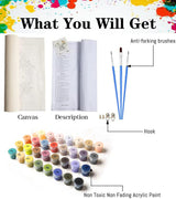 Paint By Numbers for Adults - DIY Adult Paint by Number Kits Pack On Canvas Sunset Beach Painting by Numbers for Beginners,Acrylic Paint Boat On Mountains Lake Crafts for Home Decor (11.8x15.8inch) LWZAYS