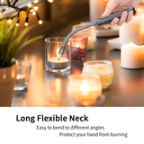 Butane Lighter Torch Long Lighter Refillable Jet Lighter Windproof Lighter with Visual Fuel Window Flexible Neck Lighter for Grill Fireplace Stove Camping Kitchen (No Butane Included) - Black Megainvo
