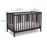 Delta Children Heartland 4-in-1 Convertible Crib - Greenguard Gold Certified, Dark Chocolate Delta Children