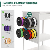 Yumkfoi 3D Printer Stand Table with Filament Storage, Foldable & Mobile 3D Printer Workstation Desk Cart with Filament Spool Holder, 3D Printer Accessories for 3D Printing Studio Home Office Workshop Yumkfoi