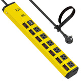 CRST 6-Outlet Heavy Duty Power Strip with USB and Individual Switches, 1200 Joules Metal Mountable Surge Protector Power Strip 15A Circuit Breaker, 6FT Extension Cord for Garage, Workshop, Home CRST