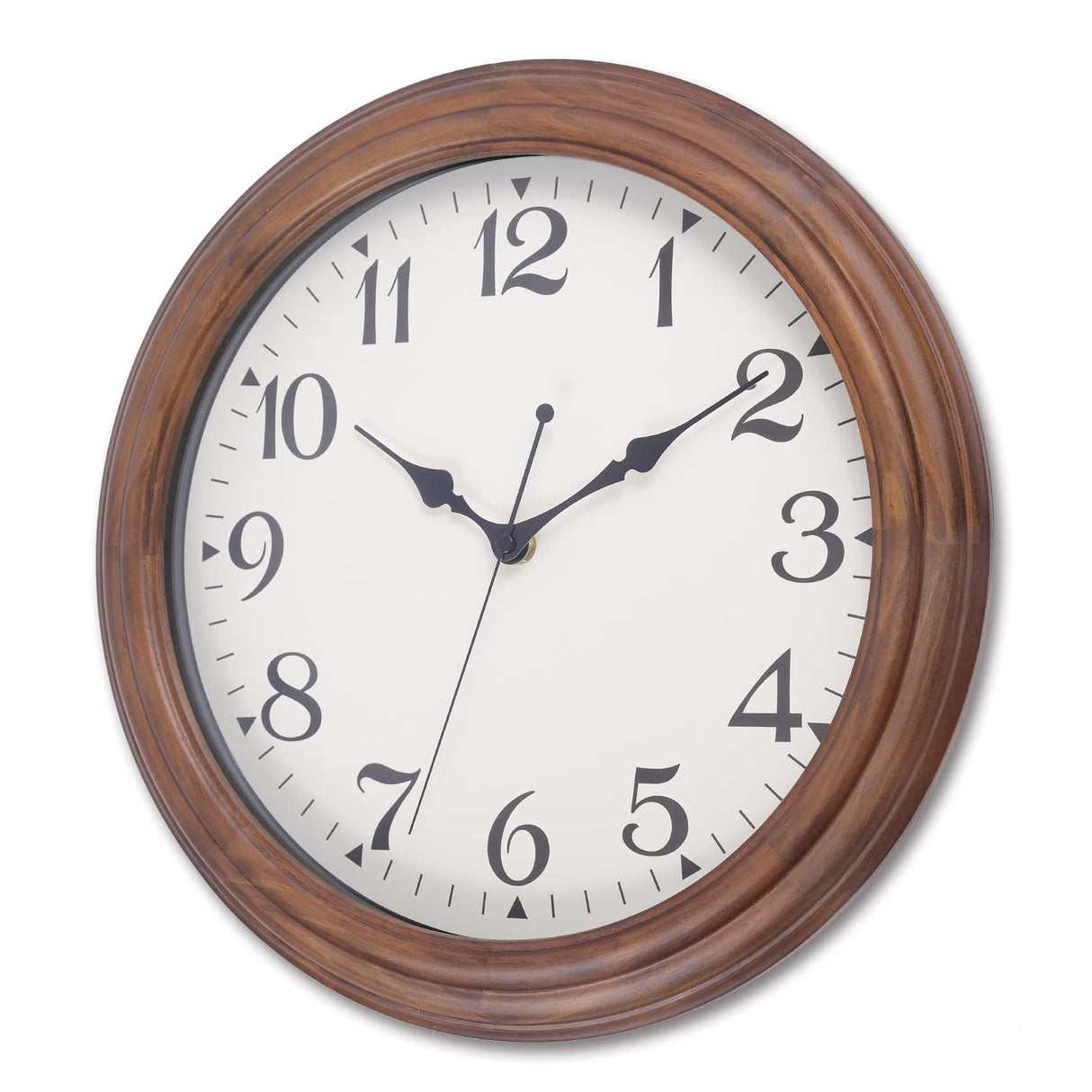 Vigorwise 14 Inch Wooden Wall Clock, Retro Wood Wall Clocks Battery Operated, Large Silent Sweep Movement Accurate Wall Clock for Living Room Bedroom Housewarming Xmas New Year Present Vigorwise