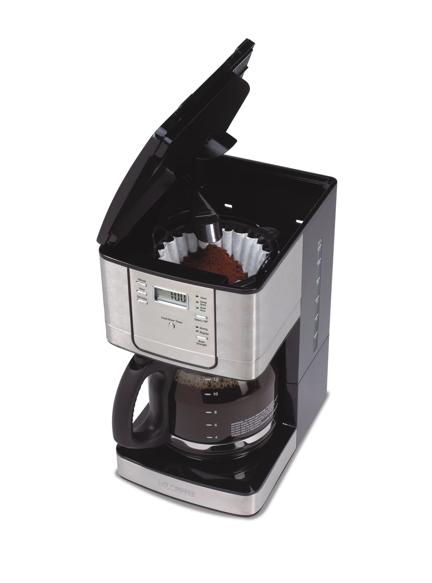 Mr. Coffee 12-Cup Programmable Coffee Maker, Stainless Steel