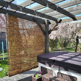 Blackout Bamboo Roller Shades for Indoor/Outdoor Patio Privacy,Natural Bamboo Roll Up Blinds Wide 22" 24" 33" 36" 40" 42" 48" 53" 59" 60" 66" 72" 73" Cordless Sunshades Window Shades WoodArtSupply