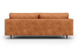 Valencia Isabella 88" Wide Sofa with 2 Bolsters | Italian Nappa 11000 Full Grain Leather, Mid-Century Tufted Couch for Living Room, Kiln-Dried Wood Frame, Down Feather Filling, Cognac VALENCIA THEATER SEATING