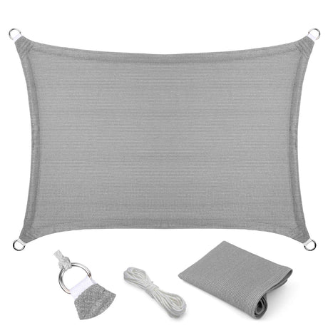 Eden's Decor 5' x 15' Grey Sun Shade Sail Outdoor Canopy Rectangular Awning Fabric Cloth Screen for Patio Garden Backyard Pergola Custom Size Eden's Decor