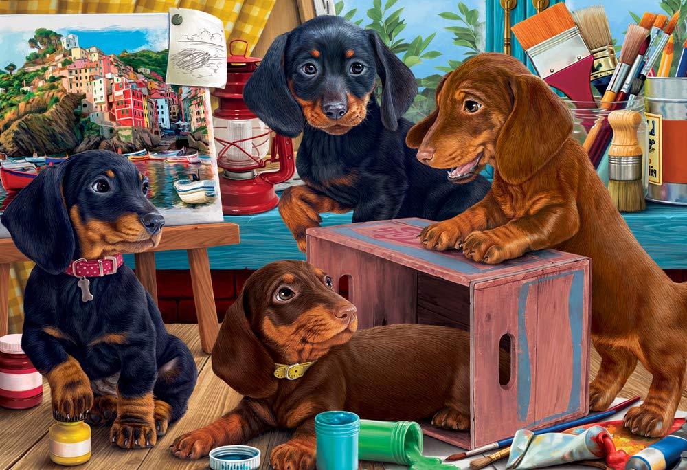 Vermont Christmas Company Studio Puppies Jigsaw Puzzle 100 Piece - Large Pieces, Perfect for Seniors and Kids Vermont Christmas Company