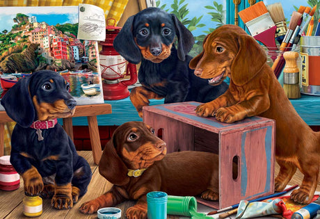 Vermont Christmas Company Studio Puppies Jigsaw Puzzle 100 Piece - Large Pieces, Perfect for Seniors and Kids Vermont Christmas Company
