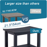 Shower Stool for Inside Shower Waterproof, Poly Lumber Shower Bench Seat for Shaving Legs, Plastic Chair Seat for Shower, Shower Foot Rest with Adjustable Feet, Non-Slip, Black KaimuBench