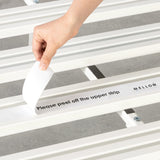 Mellow Rocky Base C 14" Platform Bed Heavy Duty Steel White, w/ Patented Wide Steel Slats (No Box Spring Needed) - Full Mellow