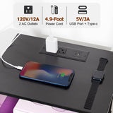 LOAKEKEL Night Stand Set 2, LED Nightstand with Charging Station, End Tables with Fabric Drawer for Small Spaces, Bedside Table with Storage Shelf for Bedroom, Black, HETS01BK LOAKEKEL