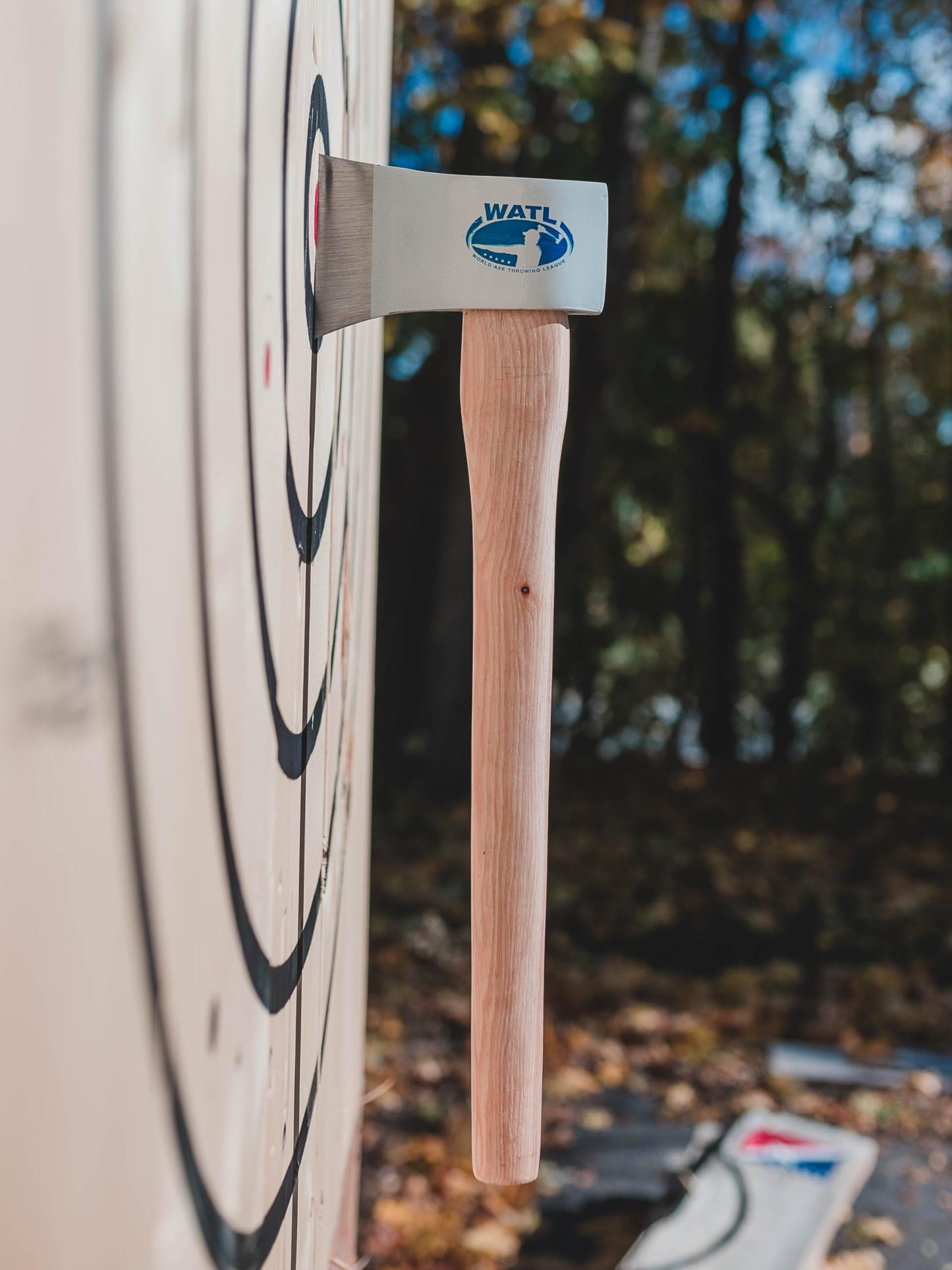 The New 19" Handle Competition Thrower: World Axe Throwing League Premium Competition Throwing Axe with Throwing Hatchet Hickory Wooden Handle