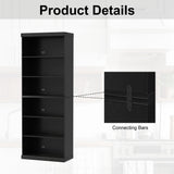 Casaphoria 82" H Wooden Bookcase, Heavy Duty Bookshelves, 6-Tier Wide Bookshelf with Large Storage Space for Home Office, 82" H x 31" W x 16" D, 130Lb, Black Casaphoria