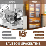 Premium 67" Bamboo Kitchen Storage Buffet with Acrylic Doors & Versatile Shelves TVMCNA