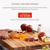 Teakhaus Carving Board - Large (L) Wood Cutting Board with Juice Groove and Grip Handles - Reversible Teak Edge Grain Wood - Knife Friendly - FSC Certified Teakhaus