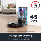Eureka E10s Robot Vacuum with Bagless Self Emptying Station, Robotic Vacuum and Mop Combo, 45-Day Capacity, 4000Pa Suction for Pet Hair, Carpet&Floor, Auto Lifting Mop, LiDAR Navigation, App Control Eureka