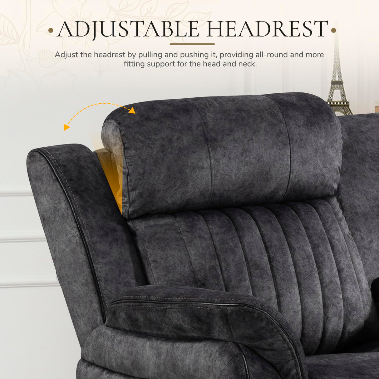 Neptane Power Reclining Loveseat with Zero Gravity, Adjustable Headrest, Electric Reclining Loveseat with Console, USB/Type-C Ports, Power Loveseat Recliner Sofa for Living Room (Grey, Loveseat) Neptane