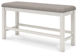 Signature Design by Ashley Robbinsdale 49" Counter Height Dining Bench, Antique White Signature Design by Ashley