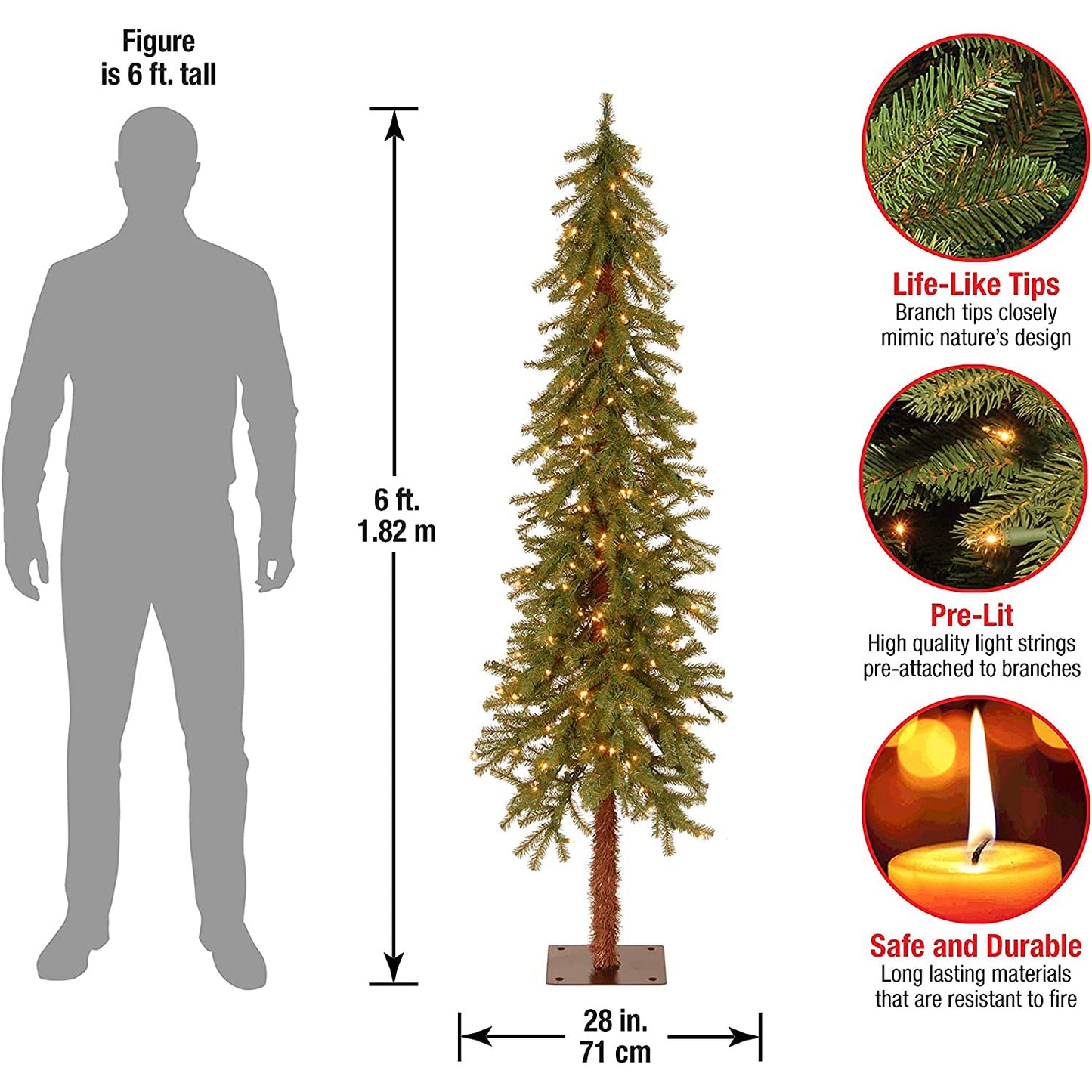 National Tree CED7-60LO-S Tree, 6 ft, Green