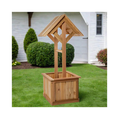 All Things Cedar Wishing Well Planter Box (5-Ft) - WoodArtSupply