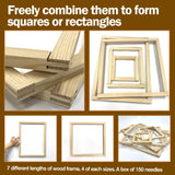 7 Lengths Wood Canvas Frames Kits, Total 28 Pcs Needlepoint Stretcher Bars for Needlework Embroidery Oil Painting Posters Art Supplies (6/8/10/12/14/16/20inch) Wibeelee