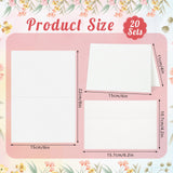 Prudiut 20 Sets Watercolor Cards with Envelopes, 140 lb/300 GSM Watercolor Paper Cards, 4x6 Inch Foldable Blank Cards and Envelopes for Greeting Card, Wedding Invitations, Thank You Card Prudiut
