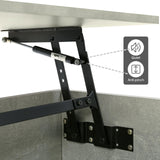 HOMMPA Lift Top Coffee Table with Charging Station Grey Led Coffee Table with Storage Hidden Compartment Modern Coffee Table with Lift Top Center Table with 16 Color LED Light for Living Room 17.7" H HOMMPA