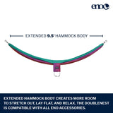 ENO DoubleNest Hammock - Lightweight, Portable, 1 to 2 Person Hammock - for Camping, Hiking, Backpacking, Travel, a Festival, or The Beach - Fade/Seaglass ENO