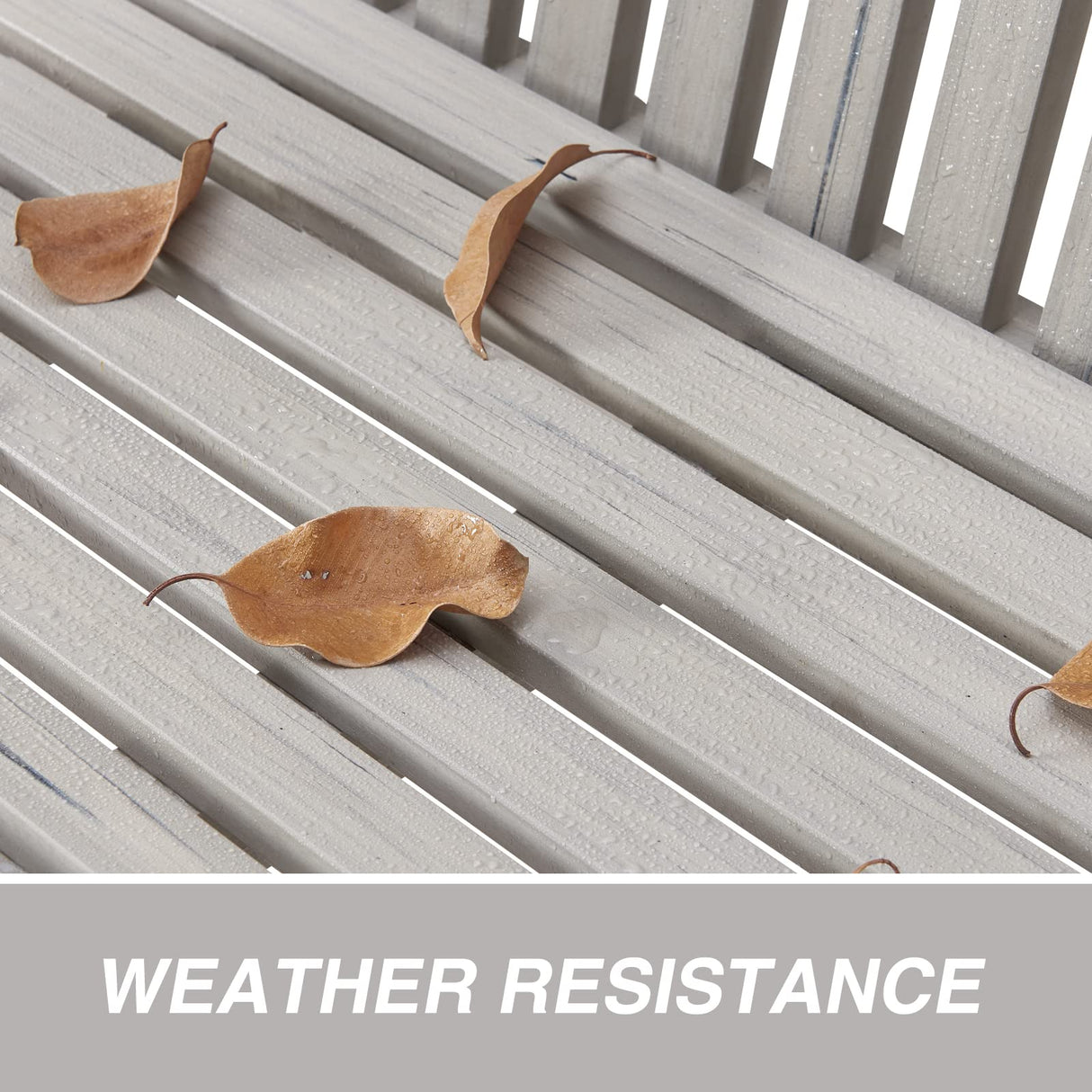 Psilvam Grey 2-Person All-Weather Poly Lumber Garden Bench Psilvam