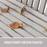 Psilvam Grey 2-Person All-Weather Poly Lumber Garden Bench Psilvam