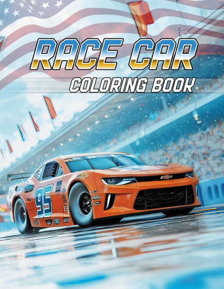 Race Car Coloring Book: Drivers and Cars from the World of Stock Car Racing WoodArtSupply