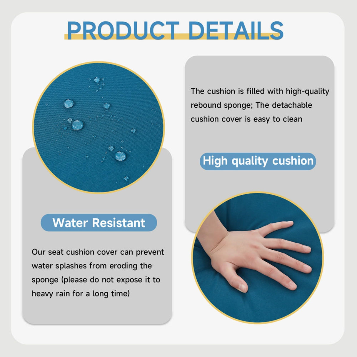 6 Pieces Outdoor Patio Furniture Sets with Furniture Cover, PE Rattan Wicker Patio Conversation Set with 60000 BTU Outdoor Propane Fire Pit Table(Peacock Blue, Fire Pit Table) wudipatio