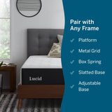 Lucid 12 Inch Memory Foam Mattress - Medium Plush Feel - Infused with Refreshing Bamboo Charcoal and Cooling Gel - Bed in a Box - Temperature Regulating - Pressure Relief - Breathable - King Size LUCID