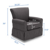 Delta Children Upholstered Glider Swivel Rocker Chair, Charcoal Delta Children